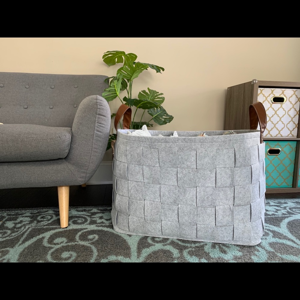 Large Decorative Felt Basket storage Organizer